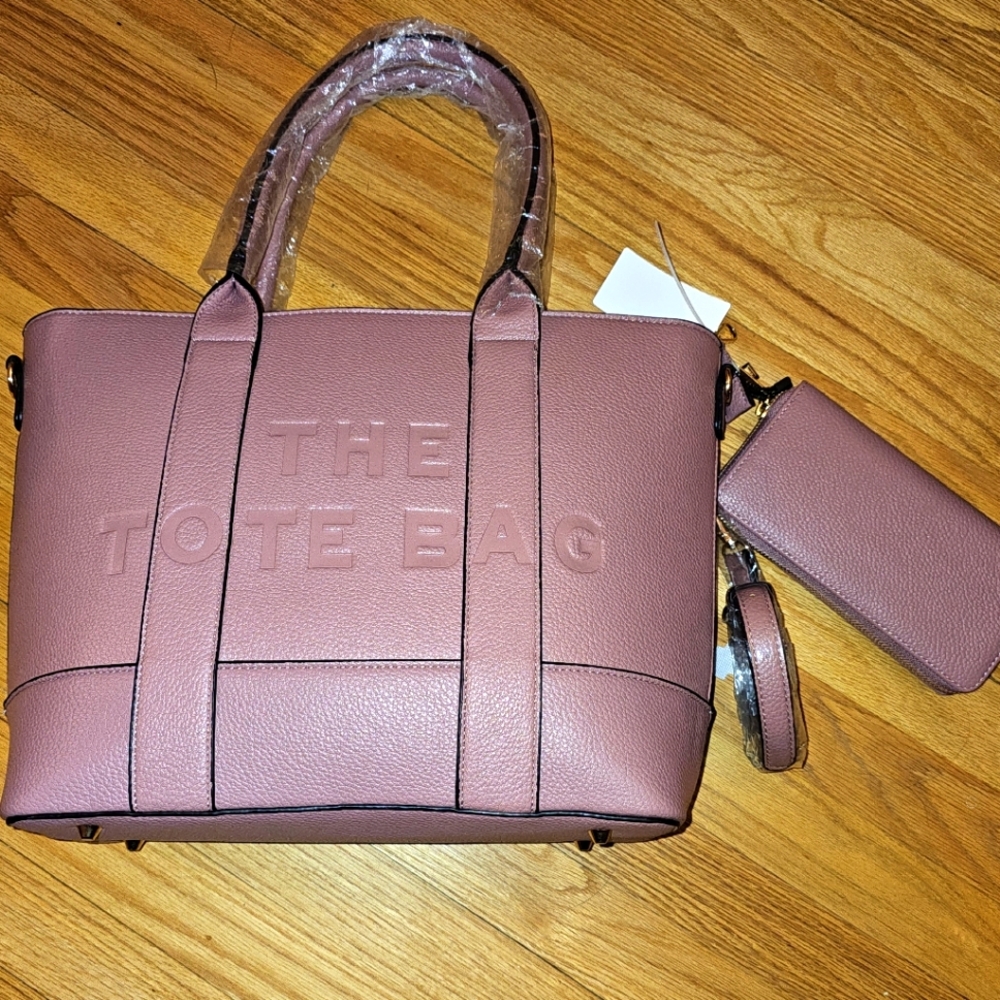Pink Tote Bag & Wallet - New
